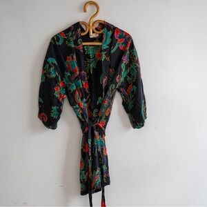 Vintage Victoria’s Secret Silk Robe | Floral Print | 90s Lingerie Lounge